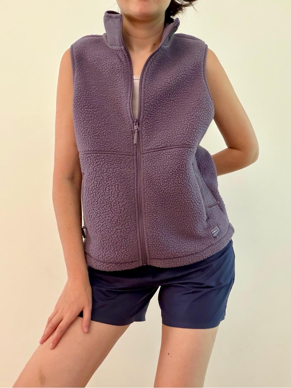 O'Neill Purple Fleece Sherpa Vest Sleeveless Plush Zip-Up  Lavender  - S